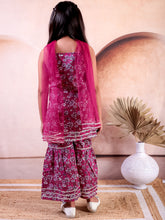 Pink Cotton Printed Kurti With Sharara with Dupatta