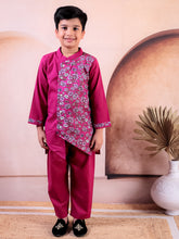 Siblings Pink Pure Cotton Printed Kurta Pyjama Set