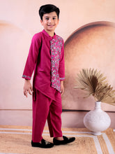 Siblings Pink Pure Cotton Printed Kurta Pyjama Set