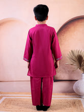 Siblings Pink Pure Cotton Printed Kurta Pyjama Set