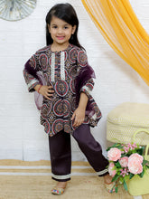 Girls Ethnic Motifs Printed A-Line Pure Cotton Kurta with Pyjama & Dupatta