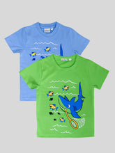 Boys Pack Of 2 Graphic Printed Round Neck T-shirts