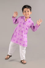 Printed cotton straight kurta with pajama