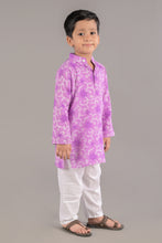 Printed cotton straight kurta with pajama