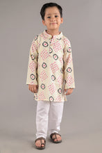 Printed kantha woven cotton kurta with pajama