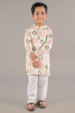 Printed kantha woven cotton kurta with pajama