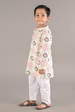 Printed kantha woven cotton kurta with pajama