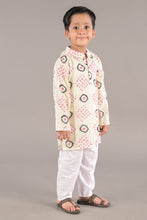 Printed kantha woven cotton kurta with pajama