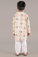 Printed kantha woven cotton kurta with pajama