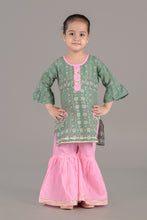 Printed straight pure cotton kurti with sharara