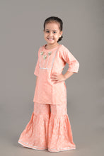 Printed straight viscose kurti with sharara