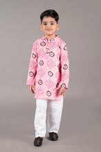 Printed kantha woven cotton kurta with pajama