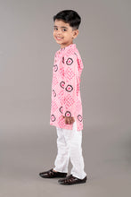 Printed kantha woven cotton kurta with pajama