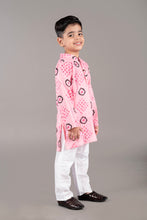 Printed kantha woven cotton kurta with pajama