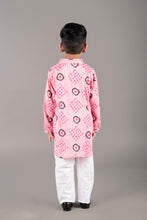 Printed kantha woven cotton kurta with pajama