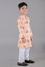 Printed kantha woven cotton kurta with pajama