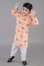 Printed kantha woven cotton kurta with pajama