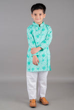 Printed cotton straight kurta with pajama