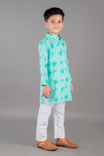 Printed cotton straight kurta with pajama