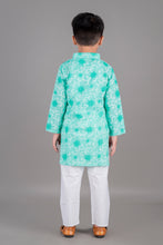 Printed cotton straight kurta with pajama