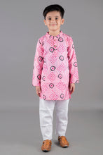 Printed kantha woven cotton kurta with pajama