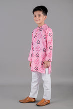 Printed kantha woven cotton kurta with pajama