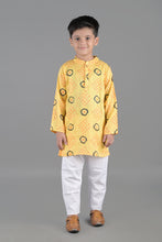 Printed kantha woven cotton kurta with pajama