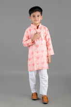 Printed cotton straight kurta with pajama