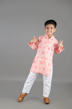 Printed cotton straight kurta with pajama