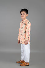 Printed kantha woven cotton kurta with pajama