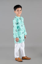 Printed kantha woven cotton kurta with pajama