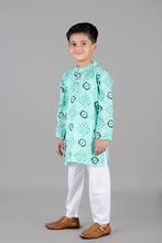 Printed kantha woven cotton kurta with pajama