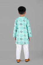 Printed kantha woven cotton kurta with pajama