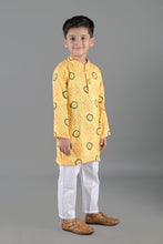 Printed kantha woven cotton kurta with pajama