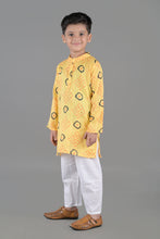 Printed kantha woven cotton kurta with pajama