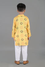 Printed kantha woven cotton kurta with pajama