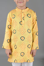 Printed kantha woven cotton kurta with pajama