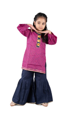 Printed straight pure cotton kurti with sharara