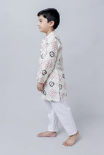 Printed kantha woven cotton kurta with pajama