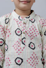 Printed kantha woven cotton kurta with pajama