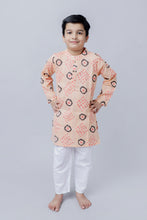 Printed kantha woven cotton kurta with pajama