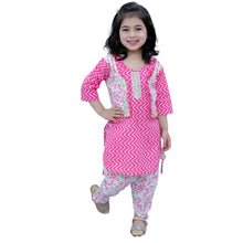 Pink pure cotton waist coat attached kurti with dhoti