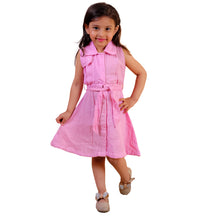 Pink Solid double gauze cotton sleeveless dress