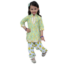 Blue pure cotton printed kurti with Patiala