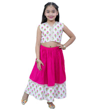 Pink pure cotton printed lehanga choli