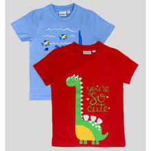 Boys Pack Of 2 Graphic Printed Round Neck T-shirts