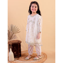 Beige pure cotton golden print kurti and pajama