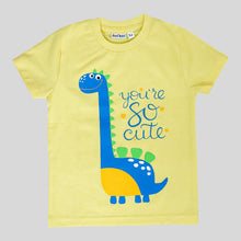 Dark Green Cotton Dinosaur Printed T-Shirt